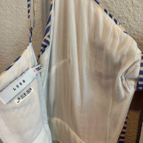 Lush For Lulu's Blue Striped Dress Medium - Picture 5 of 8